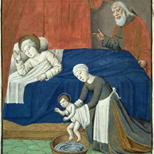 Ms Hunter 36 f. 10v The Nativity of the Blessed Virgin Mary, from Vita Christi