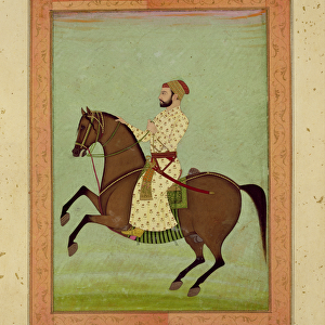 A Mughal Noble on Horseback, c. 1790, from the Large Clive Album