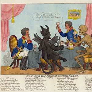 NAP AND HIS FRIENDS IN THEIR GLORY, 1813 (engraving)