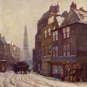 Nell Gwyns Lodging, Drury Lane, February 1881 (colour litho)