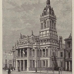 The New Borough of West Ham, Stratford Town Hall (engraving)
