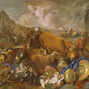 Noahs Sacrifice on Leaving the Ark (oil on canvas)