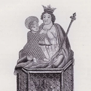 Notre-Dame de la Treille, D apres un fragment de chasuble brodee, communique par M Quarre, de Lille (engraving)