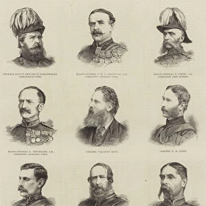 Officers commanding at the Brighton Volunteer Review (engraving)
