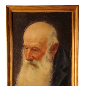 Oil painting of an elderly man (oil on canvas)