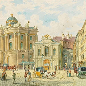 The old Burgtheater in Vienna - Franz Gerasch (1826-1906). Watercolour on paper, Early 1900s. Dimension : 23x29 cm. Private Collection
