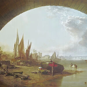 Old Vauxhall Bridge, London (oil on canvas)