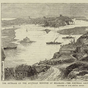 The Outrage on the Austrian Monitor at Belgrade, the Fortress saluting the Austrian Flag on Christmas Eve (engraving)