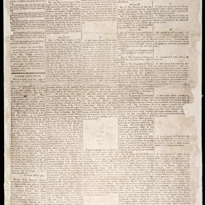 Front Page from the Cherokee Phoenix, 21st February, 1828 (print)