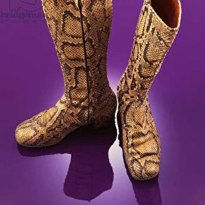 A pair of knee-length snakeskin boots worn by Brian Jones in the late 1960s (snakeskin