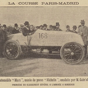Paris-Madrid motor race (litho)