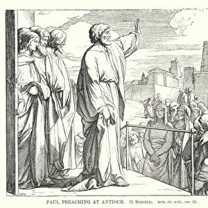 Paul Preaching at Antioch, Acts, ch xvii, ver 22 (engraving)