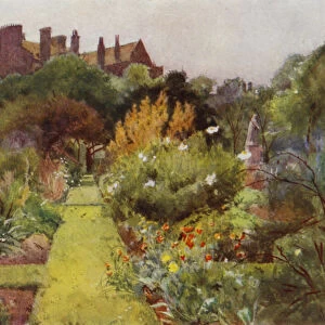 Physicke Garden, Chelsea, View of Garden (colour litho)