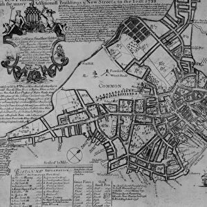Plan of Boston, New England, 1739 (litho) (b / w photo)