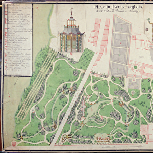 Plan of the English Landscape Garden of the Duke of Praslin in Neuilly-sur-Seine