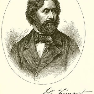 Portrait and autograph of Fremont (engraving)