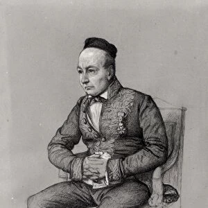 Portrait of Charles Augustin Sainte-Beuve (1804-69) 1856 (chalk on paper) (b / w photo)