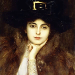 Portrait of an Elegant Lady, (oikl on canvas)