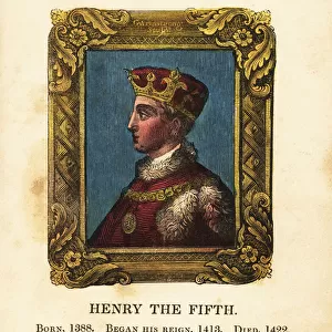 Portrait of King Henry the Fifth, Henry V of England, born 1388, began reign 1413 and died 1422