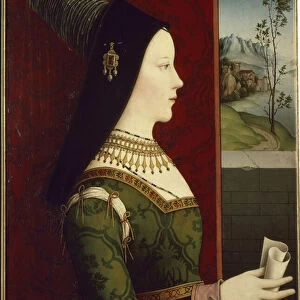 Portrait of Mary Duchess of Burgundy, 15th century (painting on wood)