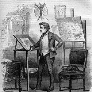 Portrait of Tony Johannot (Antoine Johannot dit, 1803-1853), French illustrator