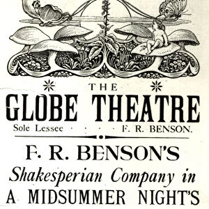 Poster advertising A Midsummer Nights Dream by William Shakespeare