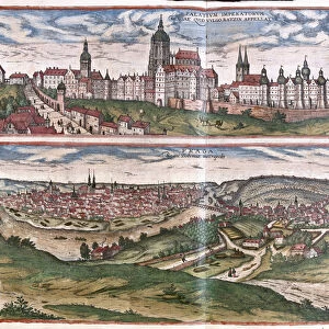 Prague, capital of the Kingdom of Bohemia, Czech Republic (engraving, 1598)