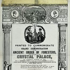 Printed to Commemorate the Grand Demonstration of the Ancient Order of Foresters, 1885 (wood engraving)