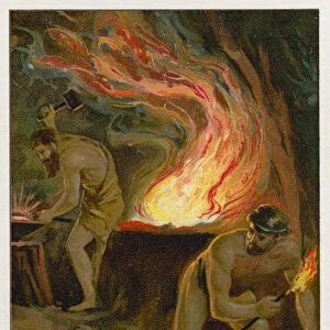 Prometheus stealing fire from the Gods (chromolitho)
