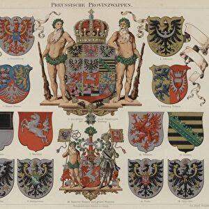 Prussian provincial coats of arms (colour litho)