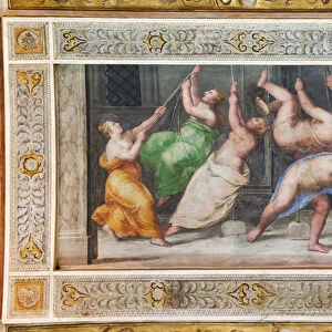The Pyrrhichios dance, detail of the ceiling of the Hall of Games (fresco)