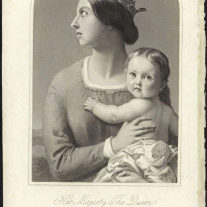 Queen Victoria and Princess Helena (engraving)