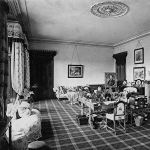 The Queens Sitting Room, Balmoral Castle (b / w photo)