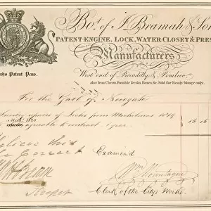 Bill for repairs to locks at Newgate prison. Signed by the Keeper (engraving)