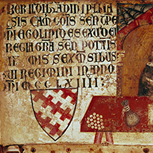 Representation of a camerlinguist sitting at his office, 1250 (painting on wood)