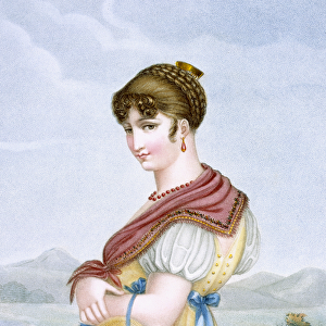 The Reverie, engraved by Augrand, c. 1816 (coloured engraving)