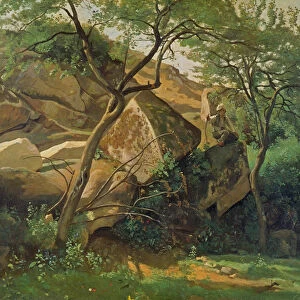 Rocks at Fontainebleau, 1842 (oil on canvas)