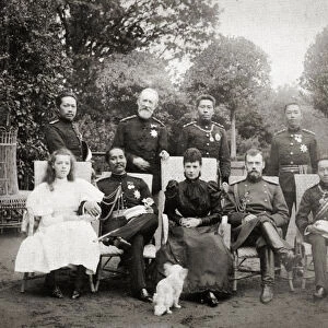 Royal Families of Russia and Siam, 1896 (b / w photo)