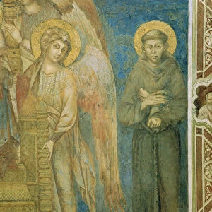 Saint Francis with an angel (fresco) (detail of 440729)