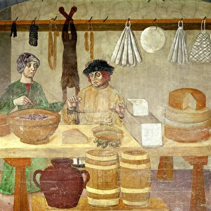 Sausage and Cheese Sellers (fresco)