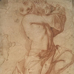 Semi-nude Boy (chalk on paper)