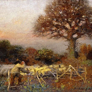 A Sheepfold, Early Morning, 1890 (oil on canvas)