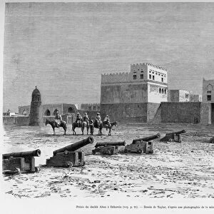 Sheikh Aissa Palace in Bahrain, Chad. Taylors engraving to illustrate the story A