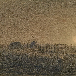 The Shepherd at the Fold by Moonlight (charcoal on paper)