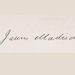 Signature of James Madison (litho)