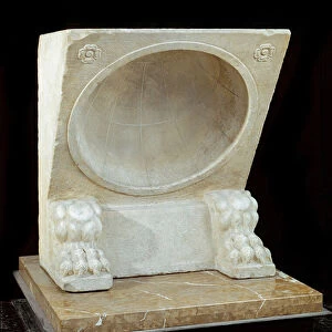 Solar clock of marble from Bolonia, Spain. 1st century