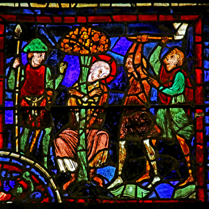 St. Martin tied to a tree, scene from the Life of St