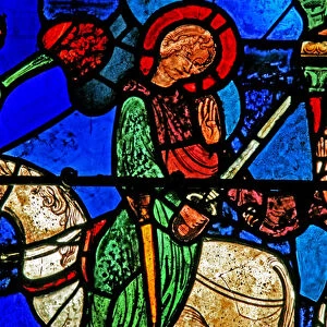The St Martin window: the saint divides his cloak (w20) (stained glass)