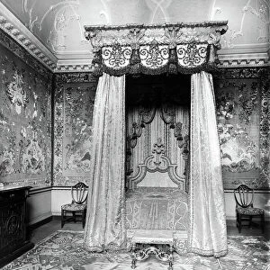 The state bedroom, Normanton Park, Rutland, from England's Lost Houses by Giles Worsley (1961-2006) published 2002 (b/w photo)