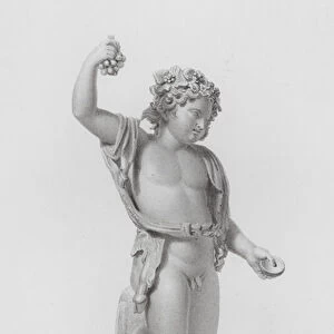 Statue of Bacchus, ancient Greco-Roman marble sculpture (engraving)